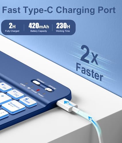 Hamile for iPad 11th 10th Generation Case with Keyboard   7 Colors Backlit Wireless Detachable Folio Keyboard Cover with Pencil Holder for iPad 11 inch A16 2025 10th Gen 10 9 Inch 2022  Black 