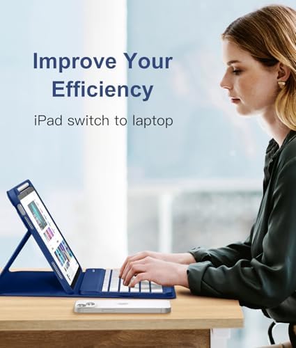 Hamile for iPad 11th 10th Generation Case with Keyboard   7 Colors Backlit Wireless Detachable Folio Keyboard Cover with Pencil Holder for iPad 11 inch A16 2025 10th Gen 10 9 Inch 2022  Black 