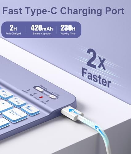 Hamile for iPad 11th 10th Generation Case with Keyboard   7 Colors Backlit Wireless Detachable Folio Keyboard Cover with Pencil Holder for iPad 11 inch A16 2025 10th Gen 10 9 Inch 2022  Black 