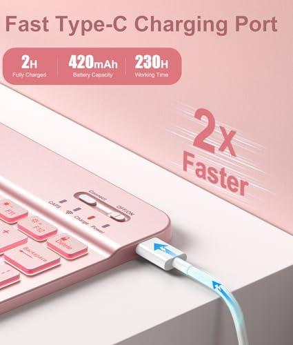 Hamile for iPad 11th 10th Generation Case with Keyboard   7 Colors Backlit Wireless Detachable Folio Keyboard Cover with Pencil Holder for iPad 11 inch A16 2025 10th Gen 10 9 Inch 2022  Black 