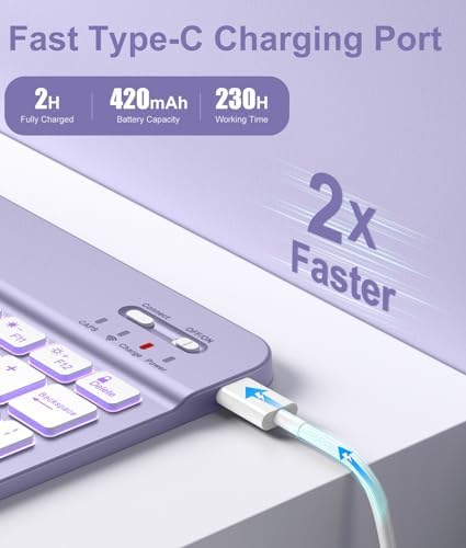 Hamile for iPad 11th 10th Generation Case with Keyboard   7 Colors Backlit Wireless Detachable Folio Keyboard Cover with Pencil Holder for iPad 11 inch A16 2025 10th Gen 10 9 Inch 2022  Black 