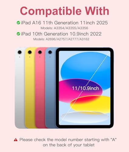 Hamile for iPad 11th 10th Generation Case with Keyboard   7 Colors Backlit Wireless Detachable Folio Keyboard Cover with Pencil Holder for iPad 11 inch A16 2025 10th Gen 10 9 Inch 2022  Black 