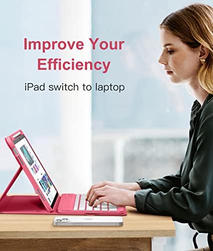 Hamile for iPad 11th 10th Generation Case with Keyboard   7 Colors Backlit Wireless Detachable Folio Keyboard Cover with Pencil Holder for iPad 11 inch A16 2025 10th Gen 10 9 Inch 2022  Black 