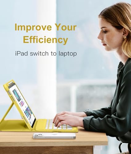 Hamile for iPad 11th 10th Generation Case with Keyboard   7 Colors Backlit Wireless Detachable Folio Keyboard Cover with Pencil Holder for iPad 11 inch A16 2025 10th Gen 10 9 Inch 2022  Black 