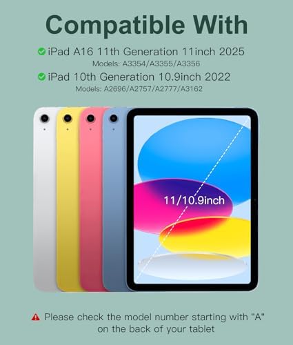 Hamile for iPad 11th 10th Generation Case with Keyboard   7 Colors Backlit Wireless Detachable Folio Keyboard Cover with Pencil Holder for iPad 11 inch A16 2025 10th Gen 10 9 Inch 2022  Black 