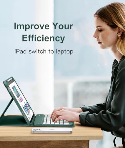 Hamile for iPad 11th 10th Generation Case with Keyboard   7 Colors Backlit Wireless Detachable Folio Keyboard Cover with Pencil Holder for iPad 11 inch A16 2025 10th Gen 10 9 Inch 2022  Black 