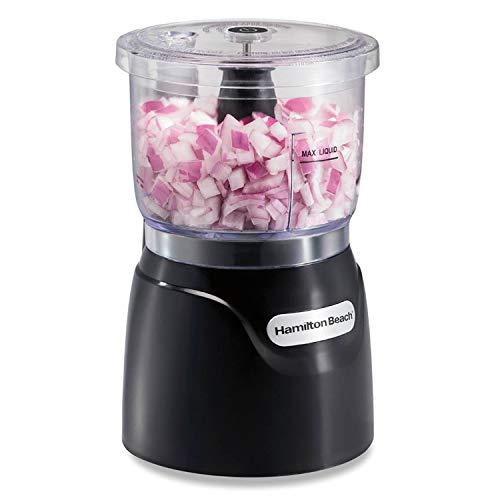 Hamilton Beach Electric Vegetable Chopper & Mini Food Processor  3 Cup  350 Watts  for Dicing  Mincing  and Puree  Black  72850 