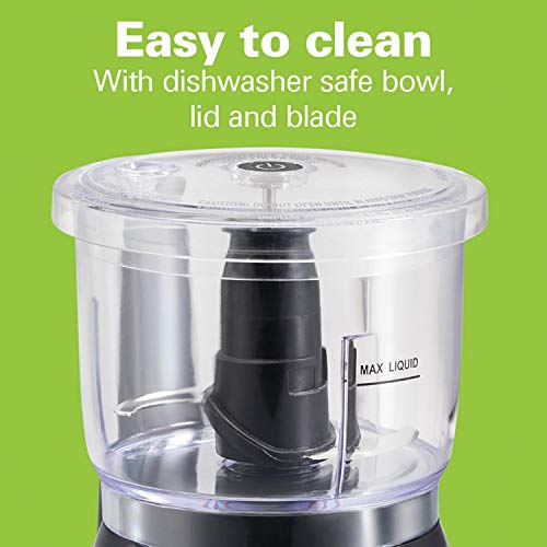 Hamilton Beach Electric Vegetable Chopper & Mini Food Processor  3 Cup  350 Watts  for Dicing  Mincing  and Puree  Black  72850 