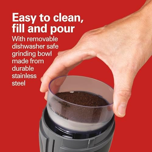Hamilton Beach Fresh Grind Electric Coffee Grinder for Beans  Spices and More  Stainless Steel Blades  Removable Chamber  Makes up to 12 Cups  Black