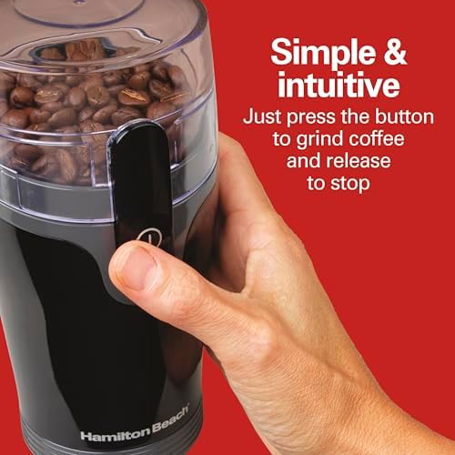 Hamilton Beach Fresh Grind Electric Coffee Grinder for Beans  Spices and More  Stainless Steel Blades  Removable Chamber  Makes up to 12 Cups  Black