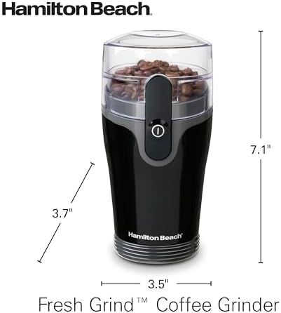 Hamilton Beach Fresh Grind Electric Coffee Grinder for Beans  Spices and More  Stainless Steel Blades  Removable Chamber  Makes up to 12 Cups  Black