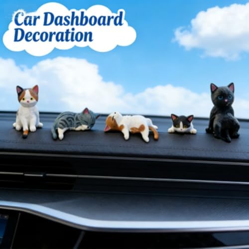 Hand Painted Mini Cat Desk Figurines Set of 5 Cute Cartoon Kitty Companions  Mini Desk Cat Figurines  Mini Cat Figurines for Computer  5 Piece Mini Resin Cat Figurines Cute Cartoon Desk Decor  5pcs 