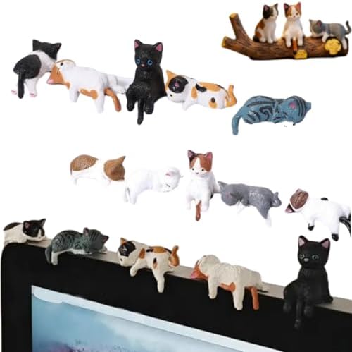 Hand Painted Mini Cat Desk Figurines Set of 5 Cute Cartoon Kitty Companions  Mini Desk Cat Figurines  Mini Cat Figurines for Computer  5 Piece Mini Resin Cat Figurines Cute Cartoon Desk Decor  5pcs 