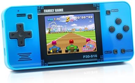 Handheld Game for Kids  Preloaded 220 Retro Video Games  Portable Gaming Player with Rechargeable Battery 3 0 LCD Screen  Mini Arcade Electronic Toy Gifts for Boys Girls  Blue 