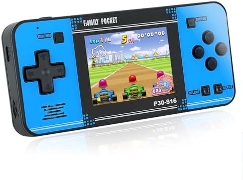 Handheld Game for Kids  Preloaded 220 Retro Video Games  Portable Gaming Player with Rechargeable Battery 3 0 LCD Screen  Mini Arcade Electronic Toy Gifts for Boys Girls  Blue 