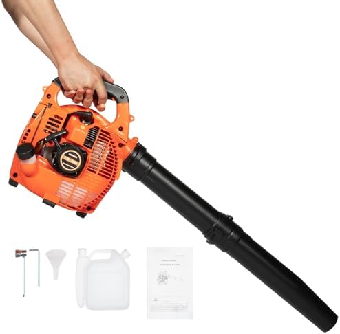 Handheld Gas Blower  2 Stroke Gas Powered Leaf Blower  750W 25 4CC Gasoline Grass Sweeper  Heavy Duty Grassland Cleaning Machine for Lawn Care Snow Blowing & Yard Cleaning