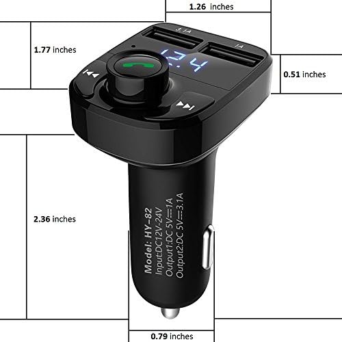 Handsfree Call Car Charger  Wireless Bluetooth 5 3 FM Transmitter Radio Receiver  MP3 Audio Music Adapter  Dual USB Ports  LED Show Voltage/FM Frequency  Compatible for iPhone Samsung Smartphones