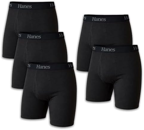 Hanes mens Underwear Boxer Briefs Pack  Cool & Breathable Cotton Moisture wicking Underwear for Men  No Ride Up