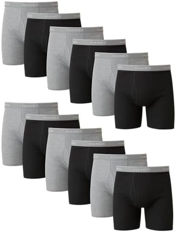 Hanes mens Underwear Boxer Briefs Pack  Cool & Breathable Cotton Moisture wicking Underwear for Men  No Ride Up