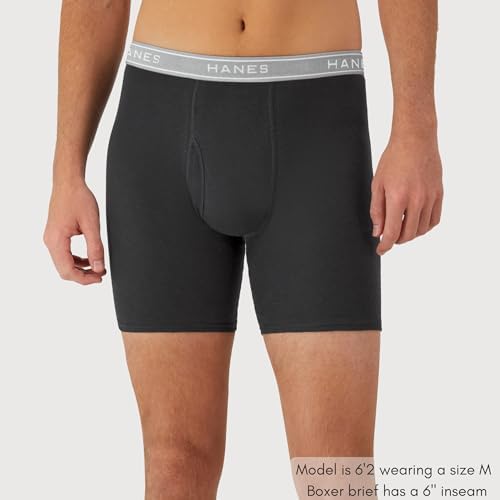 Hanes mens Underwear Boxer Briefs Pack  Cool & Breathable Cotton Moisture wicking Underwear for Men  No Ride Up