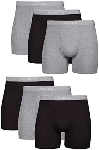 Hanes mens Underwear Boxer Briefs Pack  Cool & Breathable Cotton Moisture wicking Underwear for Men  No Ride Up