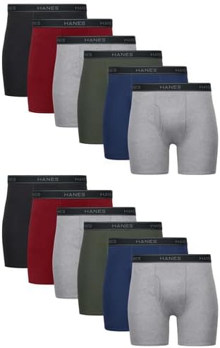 Hanes mens Underwear Boxer Briefs Pack  Cool & Breathable Cotton Moisture wicking Underwear for Men  No Ride Up