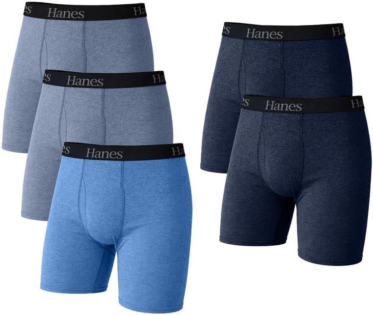 Hanes mens Underwear Boxer Briefs Pack  Cool & Breathable Cotton Moisture wicking Underwear for Men  No Ride Up