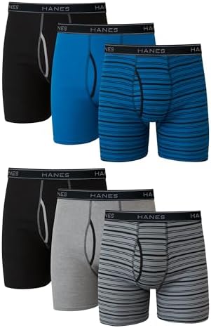 Hanes mens Underwear Boxer Briefs Pack  Cool & Breathable Cotton Moisture wicking Underwear for Men  No Ride Up