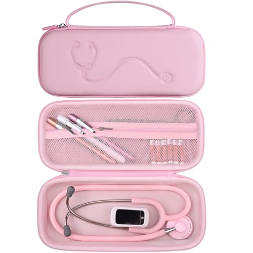 Hard Stethoscope Case for 3M Littmann Classic III  Lightweight II S E  MDF Acoustica Stethoscope  Stethoscopes Carrying Case with Mesh Bag for Nurse Accessories Gauze Penlights Cotton Swabs