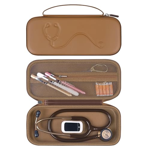 Hard Stethoscope Case for 3M Littmann Classic III  Lightweight II S E  MDF Acoustica Stethoscope  Stethoscopes Carrying Case with Mesh Bag for Nurse Accessories Gauze Penlights Cotton Swabs