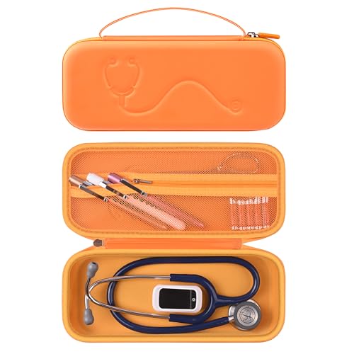 Hard Stethoscope Case for 3M Littmann Classic III  Lightweight II S E  MDF Acoustica Stethoscope  Stethoscopes Carrying Case with Mesh Bag for Nurse Accessories Gauze Penlights Cotton Swabs