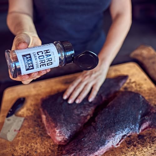 Hardcore Carnivore Black  Activated Charcoal Meat Seasoning Rub  13 oz Shaker  Texas Made  Blend for Steak  Brisket  Burgers  BBQ  Grilling and Smoking