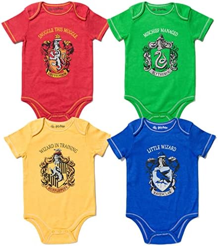 Harry Potter Baby 4 Pack Bodysuits Newborn to Infant