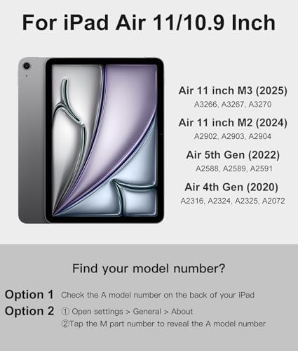 Harvopu Compatible with iPad Air 11 Inch & Air 5th/ Air 4th Generation Case with Keyboard   Multi Touch Trackpad  7 Color Backlit  Detachable Folio Cover for Air 11 inch M3/M2  2025/2024   Black