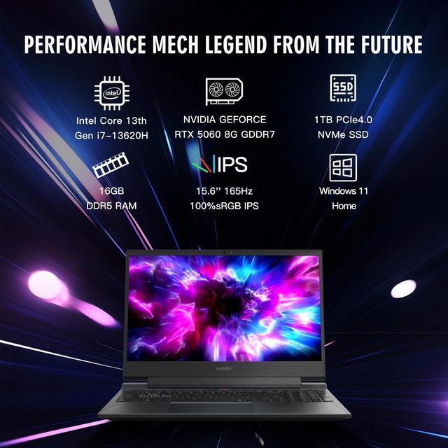 Hasee S8  15 6    i7 13620H  RTX5060   Gaming Laptop  i7 13620H 4 9GHz  16G DDR5 RAM  1TB NVMe PCIe4 0 SSD  RTX5060 8G GDDR7  15 6   165Hz  IPS Display  Backlit KB  WF6 BT5 4  Win11  Desert Black