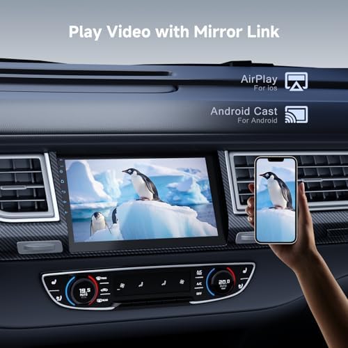 Haudio - Estéreo de coche Android de 9 pulgadas con doble DIN (RAM4GB+ROM64GB) para Apple Carplay y Android Auto, radio de coche con cámara trasera, pantalla táctil HD, soporte para asistente de voz