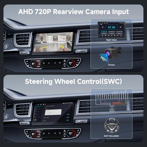 Haudio - Estéreo de coche Android de 9 pulgadas con doble DIN (RAM4GB+ROM64GB) para Apple Carplay y Android Auto, radio de coche con cámara trasera, pantalla táctil HD, soporte para asistente de voz