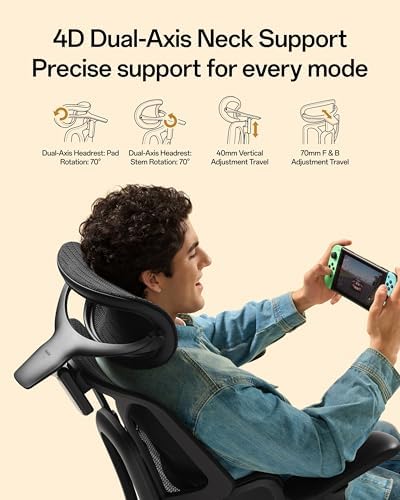Hbada E3 Air 2026 Ergonomic Office Chair  3 Zone Lumbar Support  Comfy Home Office Chair with Auto Recline  4D Headrest & Armrests  140  Tilt for Work & Relax with Footrest  Black with Footrest