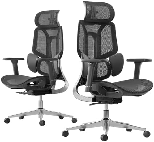 Hbada E3 Air Ergonomic Office Chair  Big and Tall Office Chair   with 3 Zone Dynamic Lumbar Support  3D Adjustable Headrest  3D Adjustable Armrests  Swivel  Black No Footrest 