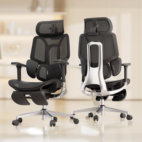 Hbada E3 Air Ergonomic Office Chair  Big and Tall Office Chair   with 3 Zone Dynamic Lumbar Support  3D Adjustable Headrest  3D Adjustable Armrests  Swivel  Black No Footrest 