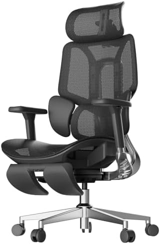 Hbada E3 Air Ergonomic Office Chair  Big and Tall Office Chair   with 3 Zone Dynamic Lumbar Support  3D Adjustable Headrest  3D Adjustable Armrests  Swivel  Grey No Footrest