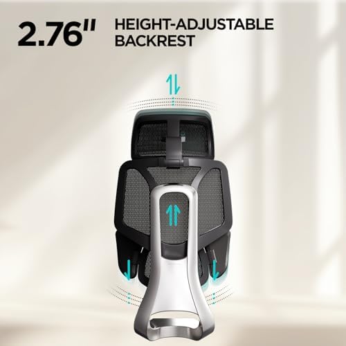 Hbada E3 Air Ergonomic Office Chair  Big and Tall Office Chair   with 3 Zone Dynamic Lumbar Support  3D Adjustable Headrest  3D Adjustable Armrests  Swivel  Grey No Footrest