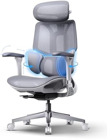 Hbada E3 Pro 2026 Edition Ergonomic Office Chair  Mesh Desk Chair with 3 Zone Floating Lumbar Support  Upgraded 4D Headrest  720  Armrests  Black with Footrest