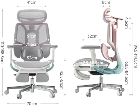 Hbada E3 Pro Ergonomic Office Chair  Big and Tall Office Chair   with 3 Zone Dynamic Lumbar Support  4D Adjustable Headrest  6D Adjustable Armrests  Swivel  Grey