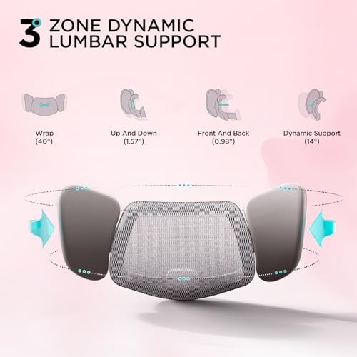 Hbada E3 Pro Ergonomic Office Chair  Big and Tall Office Chair   with 3 Zone Dynamic Lumbar Support  4D Adjustable Headrest  6D Adjustable Armrests  Swivel  Grey