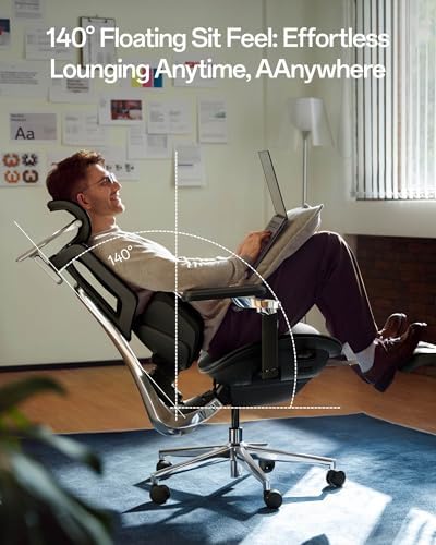 Hbada X7 Smart Ergonomic Chair  Ergonomic Office Chair  Fully Automated Lumbar Tracking  4D Adjustable Headrest  720  Adjustable Armrests  Ventilated Seat Cushion  Black