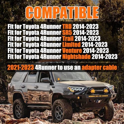 Headlights for Toyota 4Runner 2014 2023 Headlight Assembly Compatible with 4Runner TRD/SR5/Sport/Off Road/Limited/Nightshade/Passenger & Driver Side Head Lamp  1 Pair