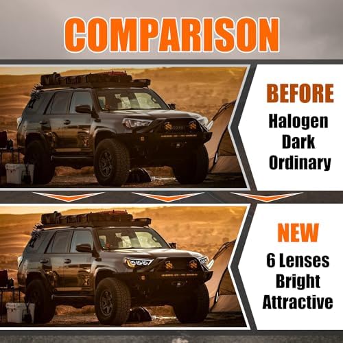 Headlights for Toyota 4Runner 2014 2023 Headlight Assembly Compatible with 4Runner TRD/SR5/Sport/Off Road/Limited/Nightshade/Passenger & Driver Side Head Lamp  1 Pair