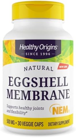 Healthy Origins Eggshell Membrane 500 mg  NEM  Non GMO  Gluten Free  Joint Support   30 Veggie Caps
