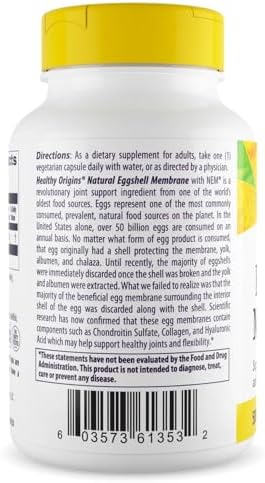 Healthy Origins Eggshell Membrane 500 mg  NEM  Non GMO  Gluten Free  Joint Support   30 Veggie Caps